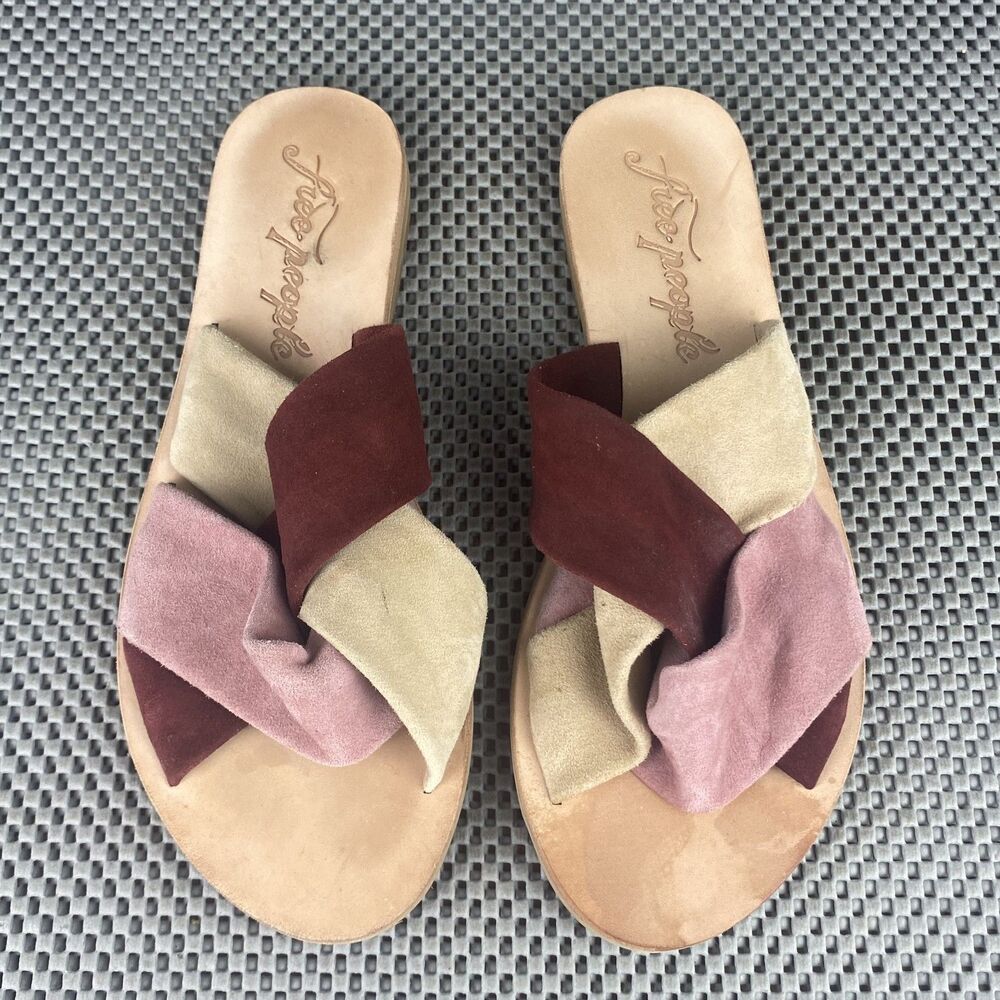 Free People Rio Vista Slide Sandals Womens 37 Pink Leather Open Toe